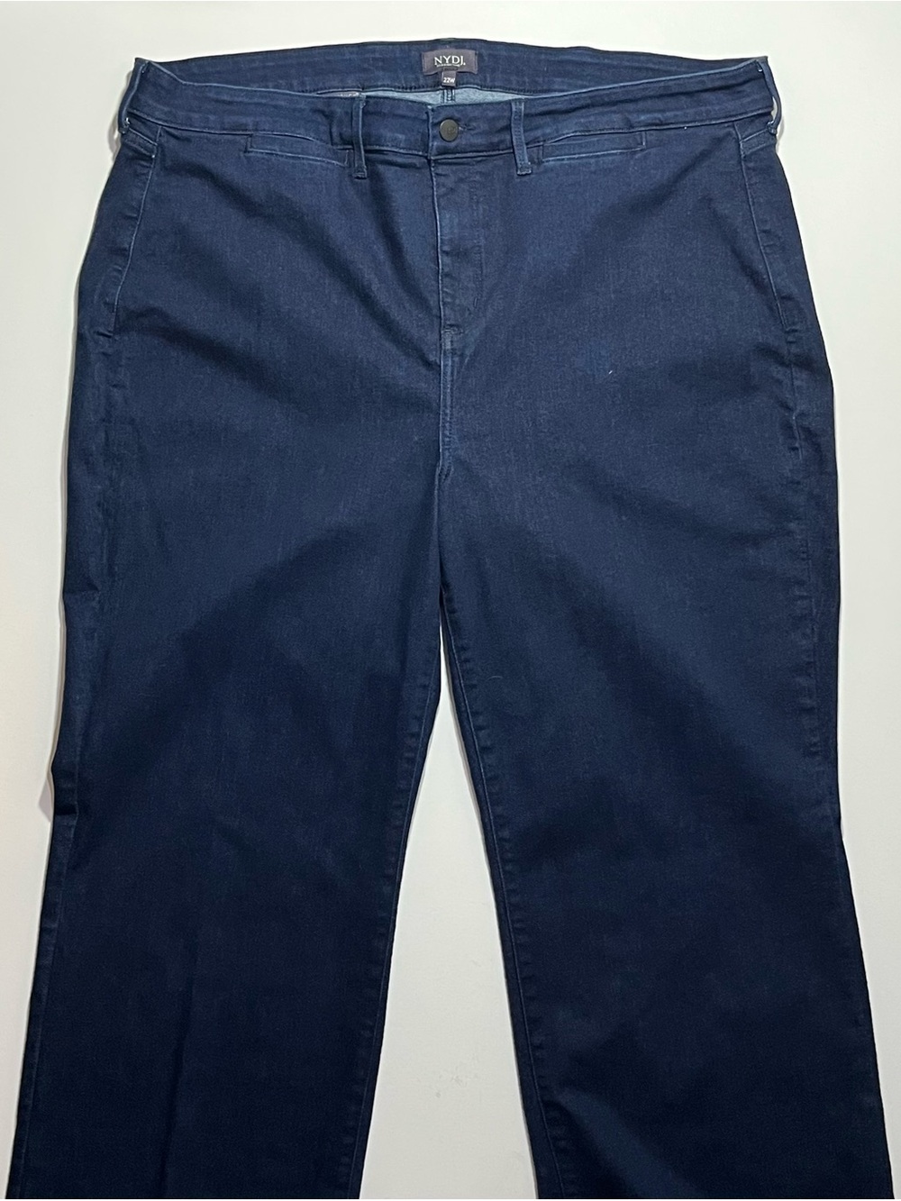 NYDJ Teresa Wide Leg Trouser Stretch Blue Jeans, Plus Size 22W, Lift/Tuck